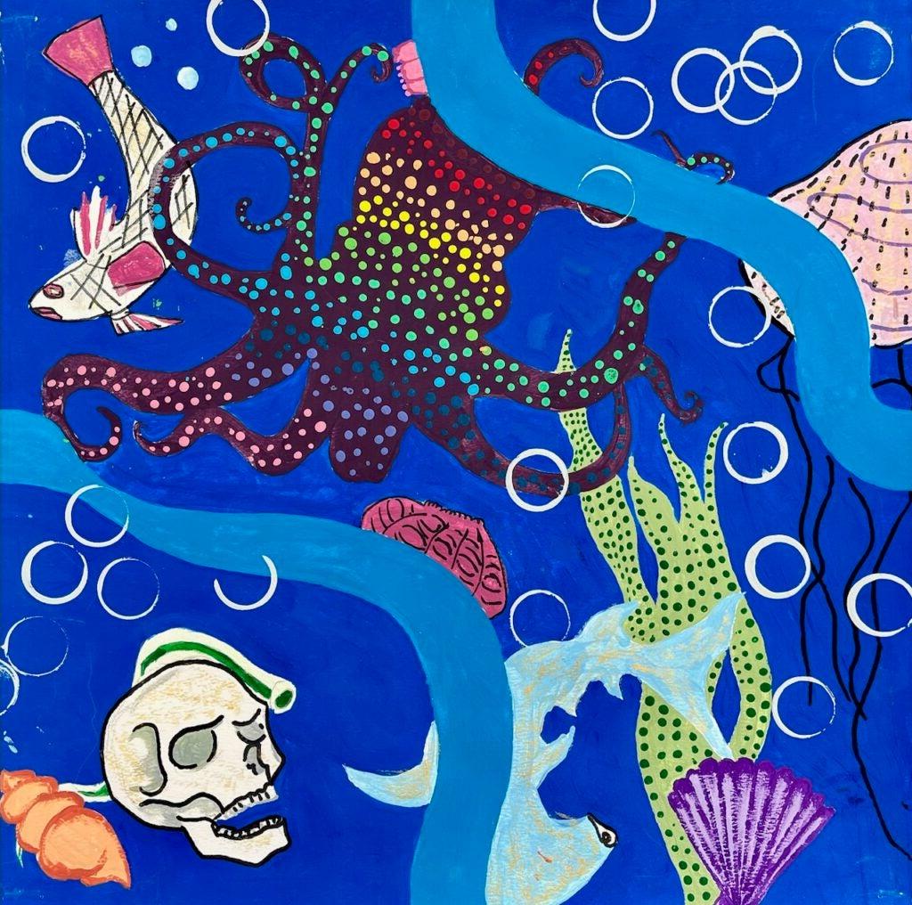 Ashley Melgarejo，八年级，“水下之谜”，绘画