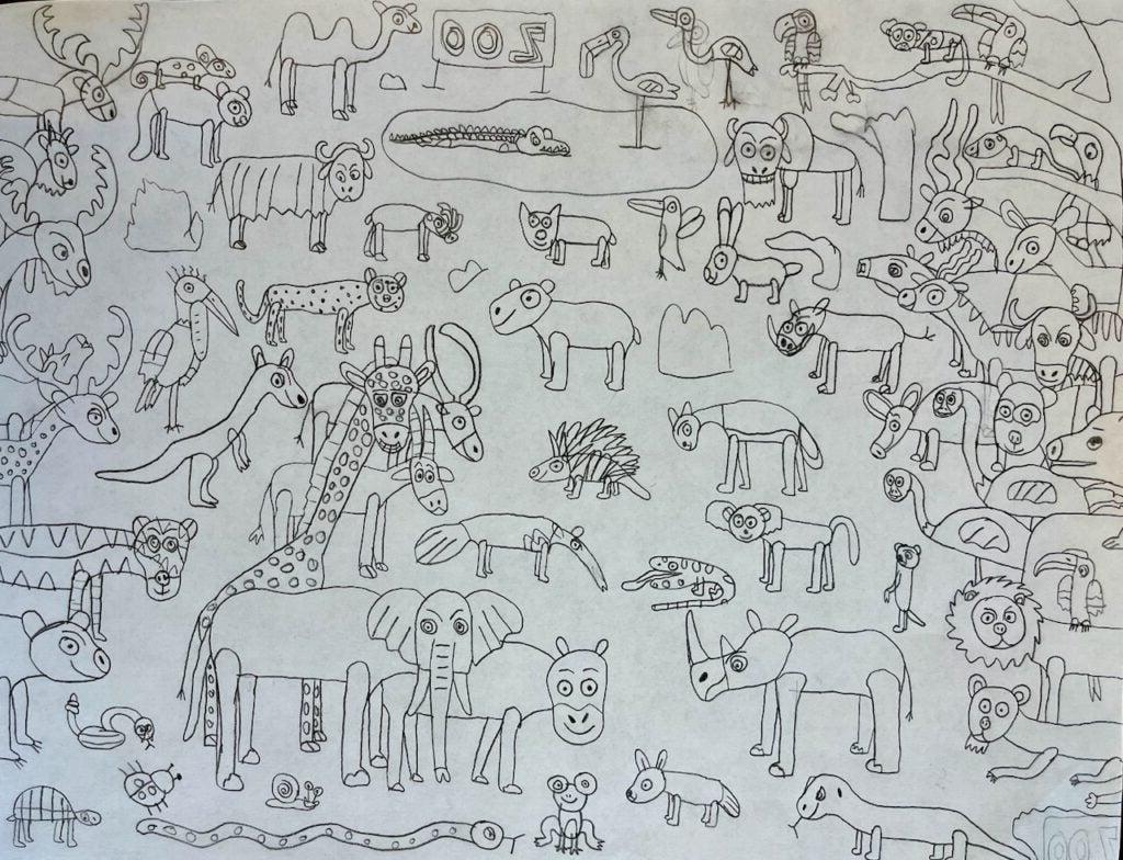 Keagan Song, 8年级，“动物园”，绘画