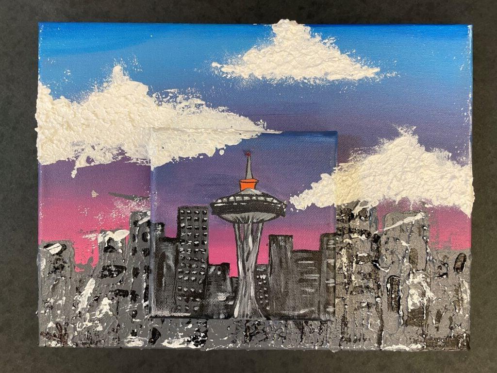 悉尼·威利斯，八年级，“天际线之城”，绘画